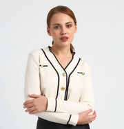 GILET FEMME MODE LILY CREME/NOIR